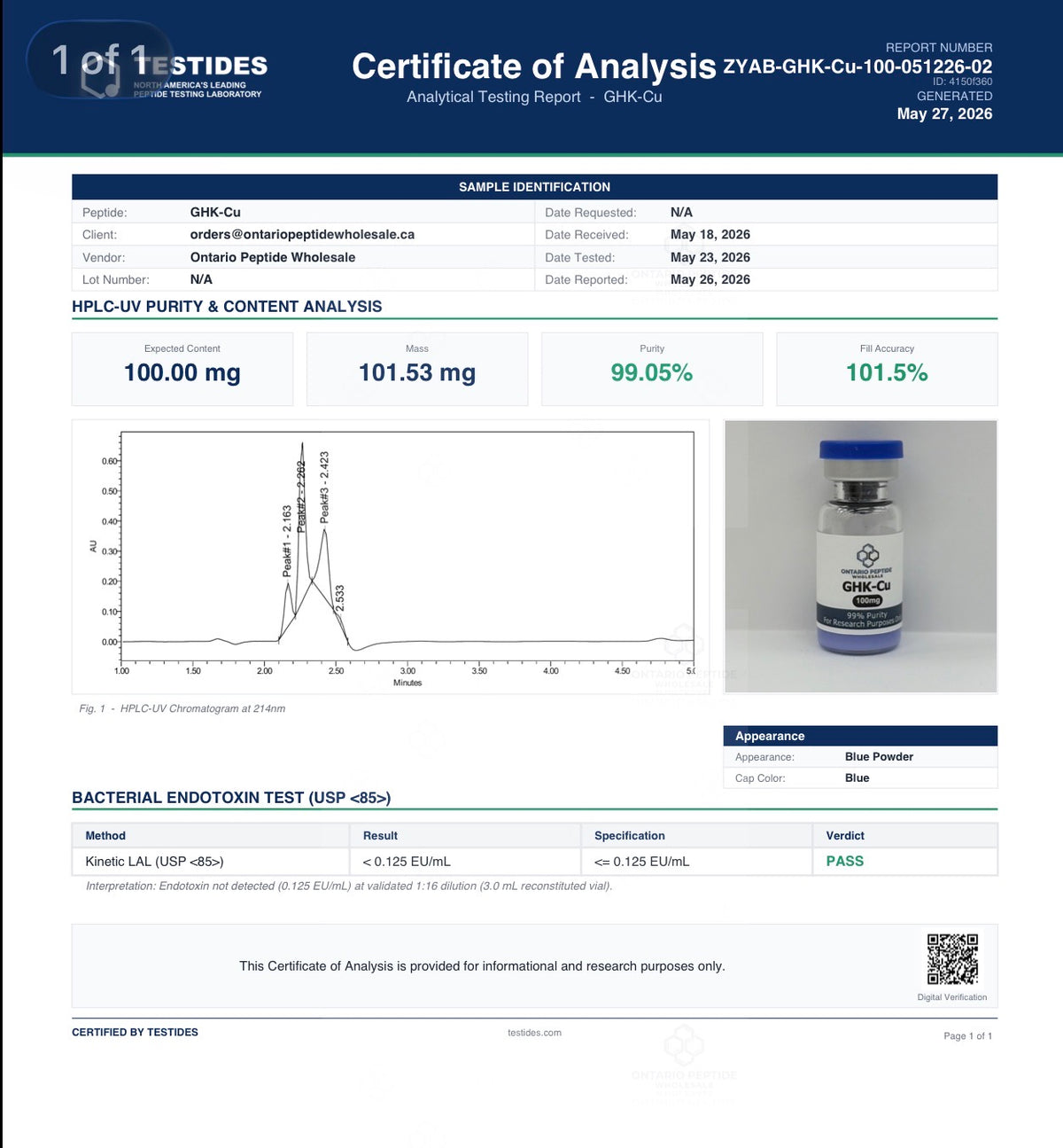 GHK-Cu — 100 mg